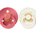 2 CHUPETES COLOUR CORAL/IVORY 6-18 M