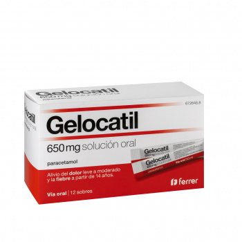 Gelocatil 650 mg sol oral 12 sob