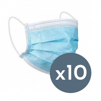 10 Mascarillas quirúrgicas desechable Tipo IIR