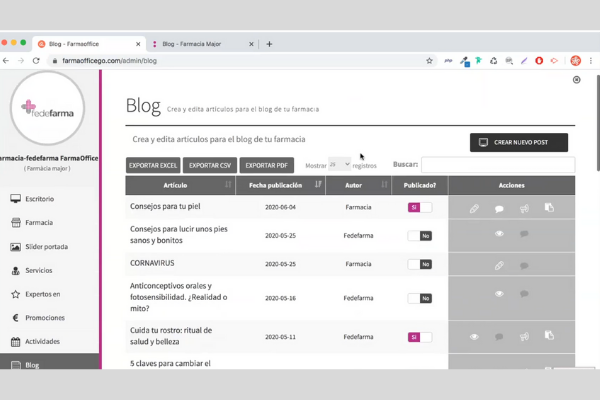 La gestión del blog de tu farmacia con FarmaOffice Go