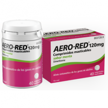Aero-Red simeticona 120 mg 40 comprimidos masticables sabor menta
