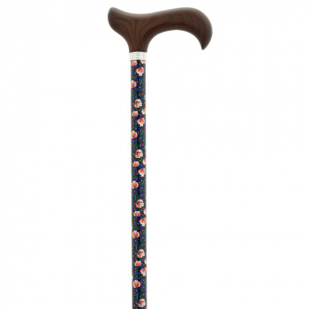 Bastón extensible estampado azul flores ref.403