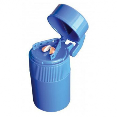 Triturador de pastillas, transparente, azul, Med-Comfort: comprar triturador  de pastillas fácil de girar hecho de policarbonato para triturar pastillas.