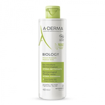 A-DERMA BIOLOGY AGUA MICELAR DERMATOLOGICA HIDRA-LIMPIADORA 1 ENVASE 400ML 