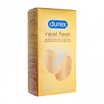 DUREX  Real Feel Sensación Piel Con Piel Preservativos 12U